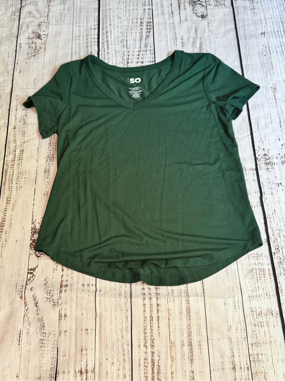 SO Women's V-Neck Short Sleeve Tee - Green
